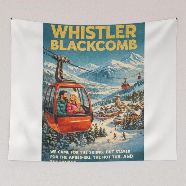 Item preview, Whistler Blackcomb Gondola with Whistler Village and Coast Mountains designed and sold by Places On Earth.
