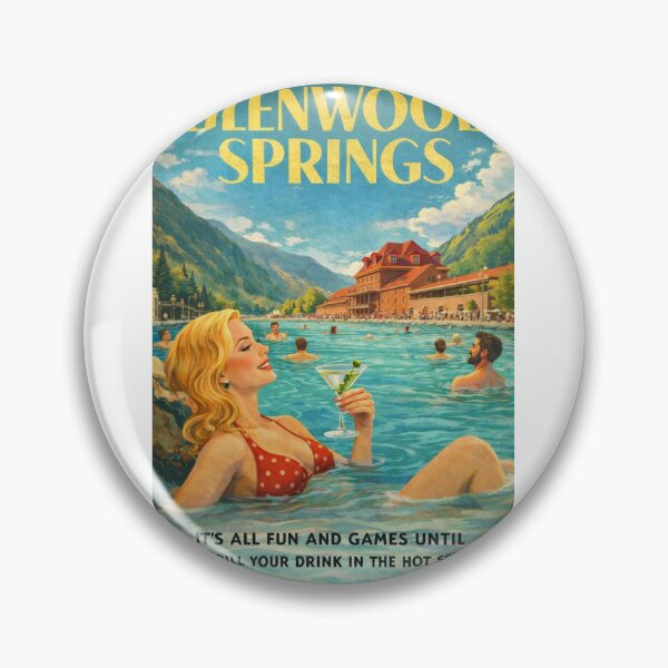 Item preview, Glenwood Springs Hot Springs Pool with Rocky Mountains Colorado designed and sold by Aryabek.