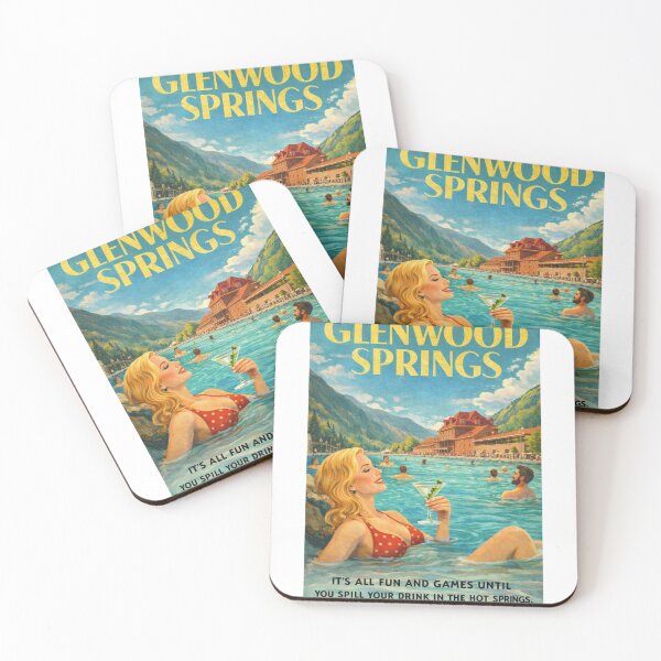 Item preview, Glenwood Springs Hot Springs Pool with Rocky Mountains Colorado designed and sold by Aryabek.