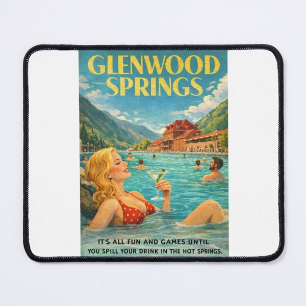 Item preview, Glenwood Springs Hot Springs Pool with Rocky Mountains Colorado designed and sold by Aryabek.