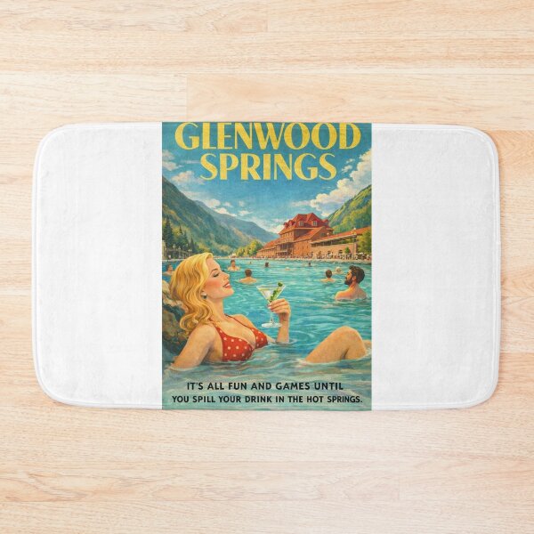 Item preview, Glenwood Springs Hot Springs Pool with Rocky Mountains Colorado designed and sold by Aryabek.