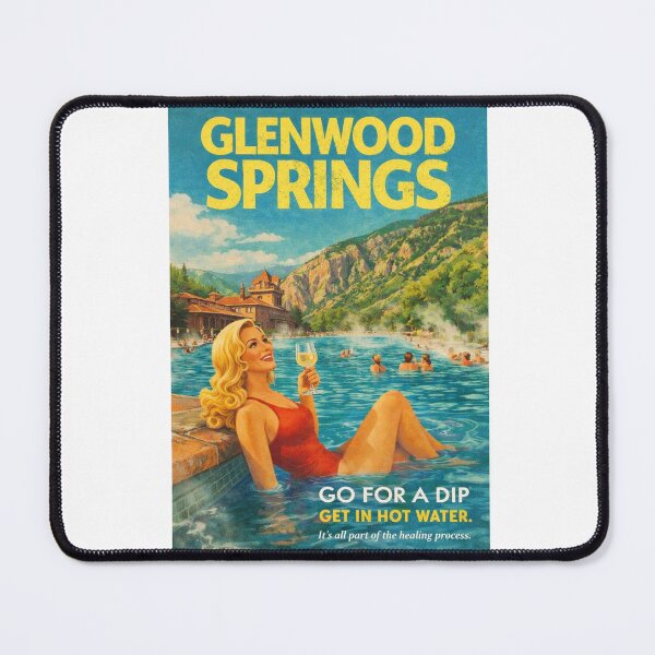Item preview, Glenwood Springs Resort Pool with Glenwood Canyon and Colorado River designed and sold by Aryabek.