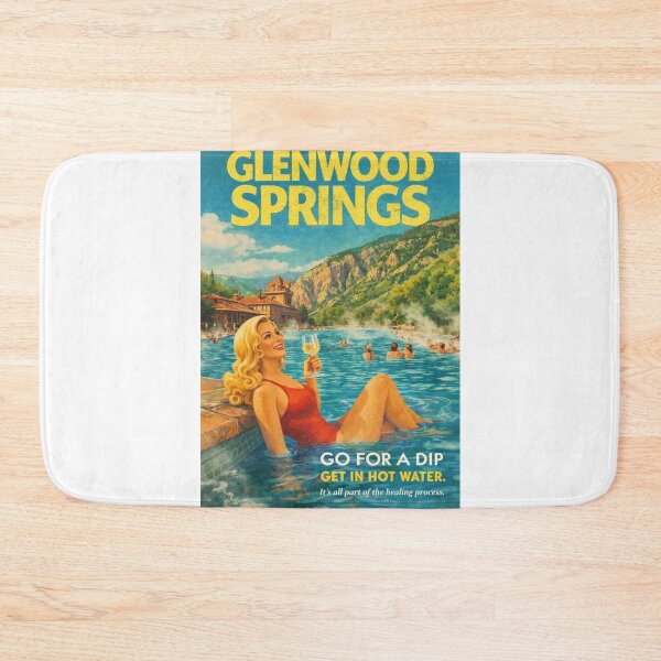 Item preview, Glenwood Springs Resort Pool with Glenwood Canyon and Colorado River designed and sold by Aryabek.
