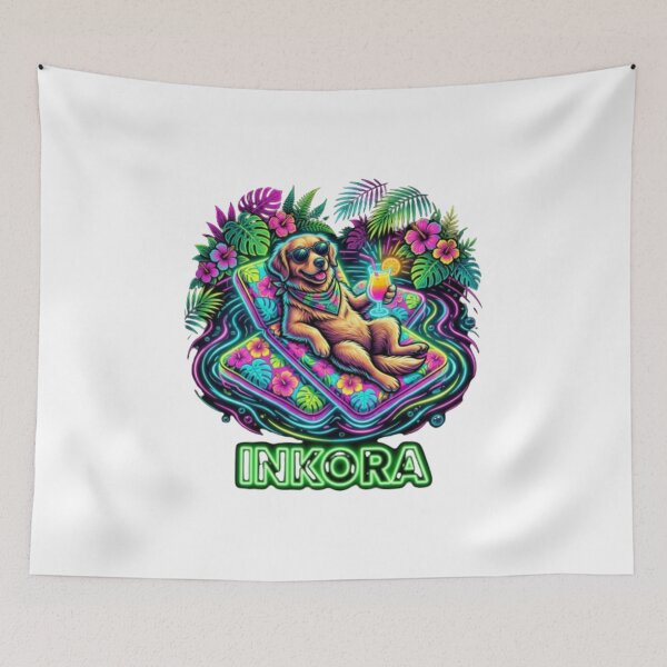Item preview, summer dog in pool designed and sold by Fit On.