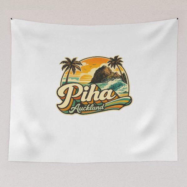 Item preview, Piha Beach Auckland with Lion Rock and Tasman Sea Coastline designed and sold by Aryabek.