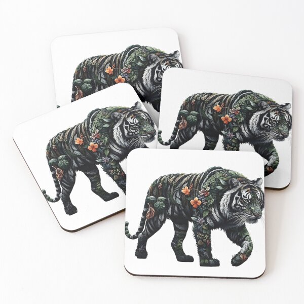 Item preview, Botanical Tiger: Floral wilderness spirit illustration designed and sold by AlanyaArtX.