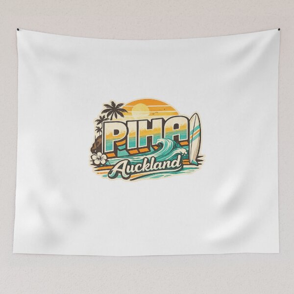 Item preview, Piha Auckland Surf Coast with Lion Rock and Waitakere Ranges designed and sold by Aryabek.