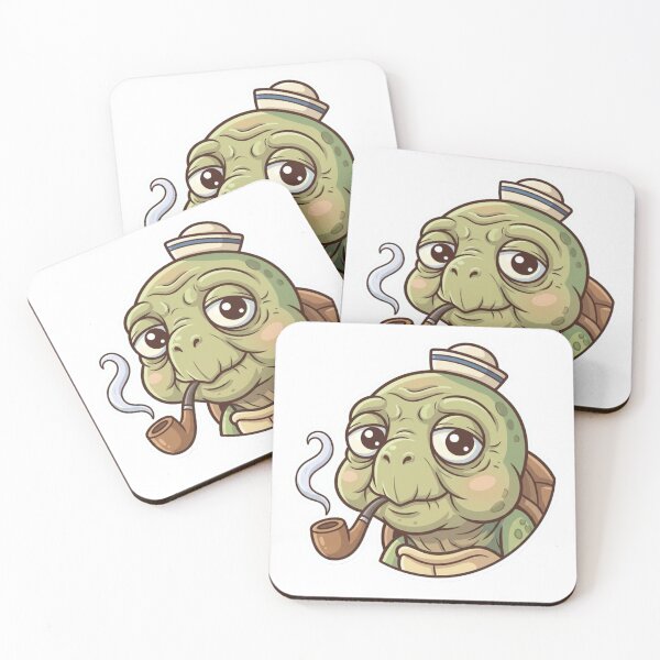 Item preview, Cute Old Turtle Mascot – Funny Relaxed Cartoon Character Sticker designed and sold by Dospart.
