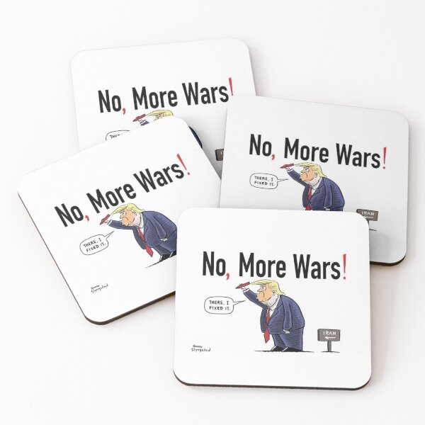 Item preview, Trump No! More Wars? – There I Fixed It, Iran Cartoon designed and sold by Hotgirldeel.