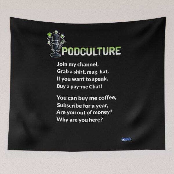 Item preview, PodCulture Funny Content Creator Satire Podcast Merch Pay Me Super Chat Design designed and sold by NgumohaLanke.
