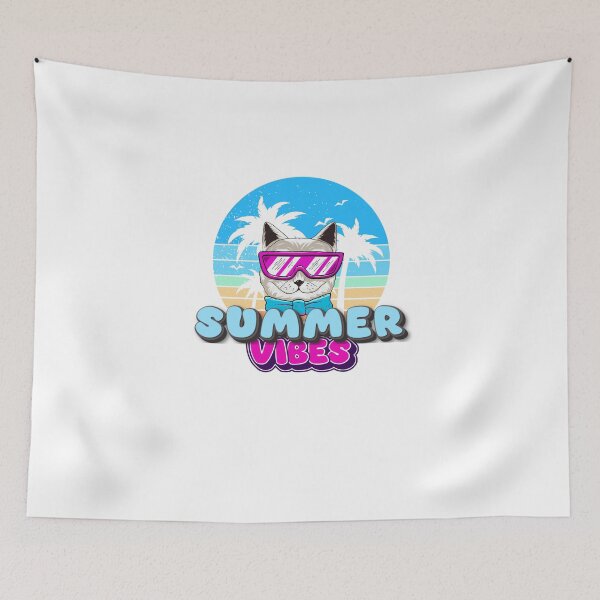 Item preview, Cat & Summer Vibes T-shirt,  Cat lovers designed and sold by BoldMarkk.