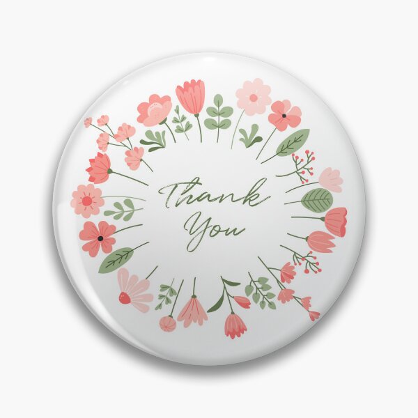 Item preview, Thank you, floral wreath, cute flowers designed and sold by CHERRY--SHOP.