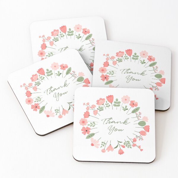 Item preview, Thank you, floral wreath, cute flowers designed and sold by CHERRY--SHOP.