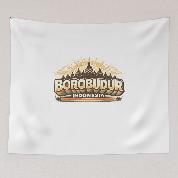 Item preview, Borobudur Sunrise Temple with Kedu Plain and Mount Merapi Indonesia designed and sold by Aryabek.