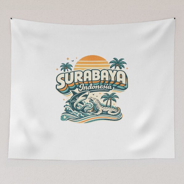 Item preview, Surabaya Cityscape with Suramadu Bridge and East Java Indonesia designed and sold by Aryabek.