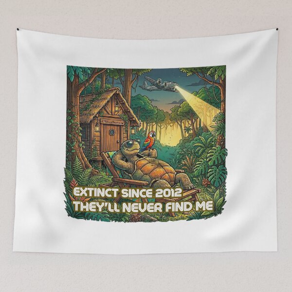 Item preview, Funny Turtle Gift - Extinct Pinta Island Tortoise Hiding In The Forest T-Shirt - Extinct Since 2012 - Wildlife Humor - Animal Lover Gift designed and sold by Nature & Moustaches.
