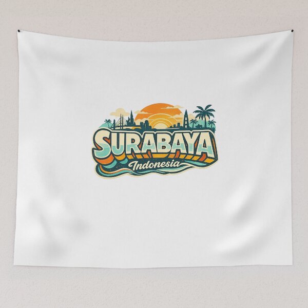 Item preview, Surabaya Indonesia Skyline with Suramadu Bridge and East Java Coast designed and sold by Aryabek.