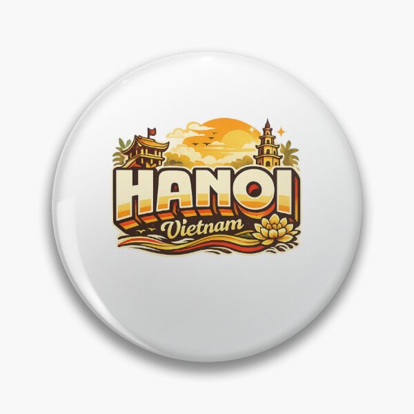 Item preview, Hanoi Vietnam Skyline with Hoan Kiem Lake and One Pillar Pagoda designed and sold by Aryabek.