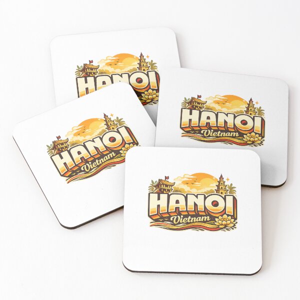 Item preview, Hanoi Vietnam Skyline with Hoan Kiem Lake and One Pillar Pagoda designed and sold by Aryabek.