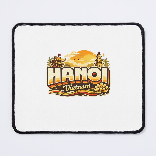 Item preview, Hanoi Vietnam Skyline with Hoan Kiem Lake and One Pillar Pagoda designed and sold by Aryabek.
