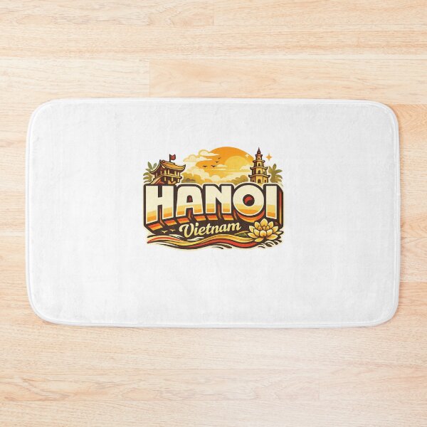 Item preview, Hanoi Vietnam Skyline with Hoan Kiem Lake and One Pillar Pagoda designed and sold by Aryabek.