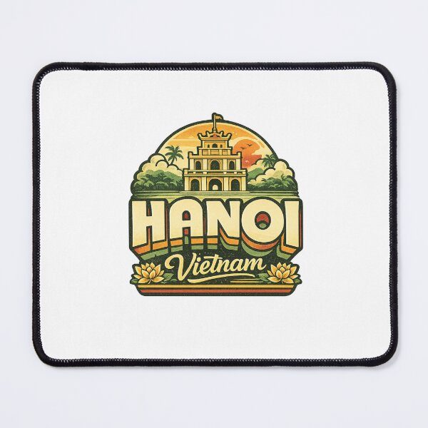 Item preview, Hanoi Vietnam Hoan Kiem Lake with Turtle Tower and Old Quarter designed and sold by Aryabek.