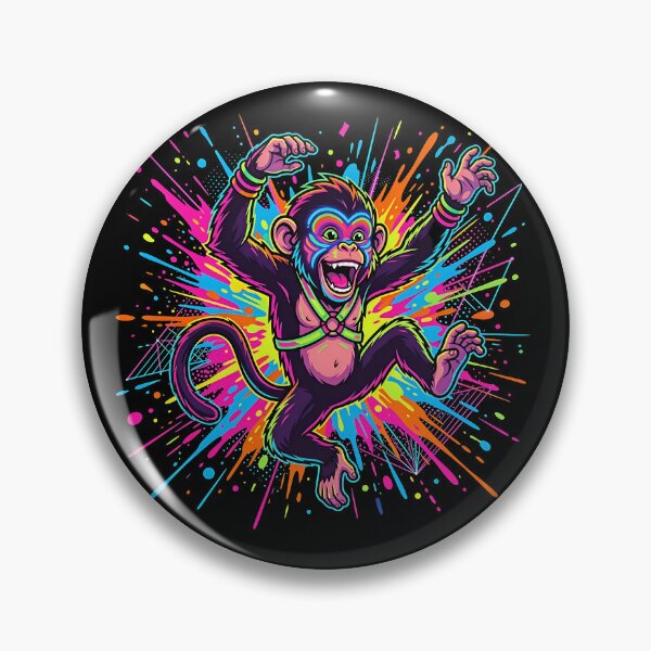 Item preview, Crazy Party Monkey – Neon Chaos Mode designed and sold by RH Design Lab.