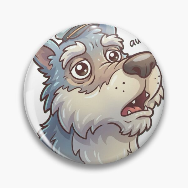 Item preview,  Funny Howling Wolf Mascot – Cute Cartoon Auuu Design Sticker designed and sold by Dospart.
