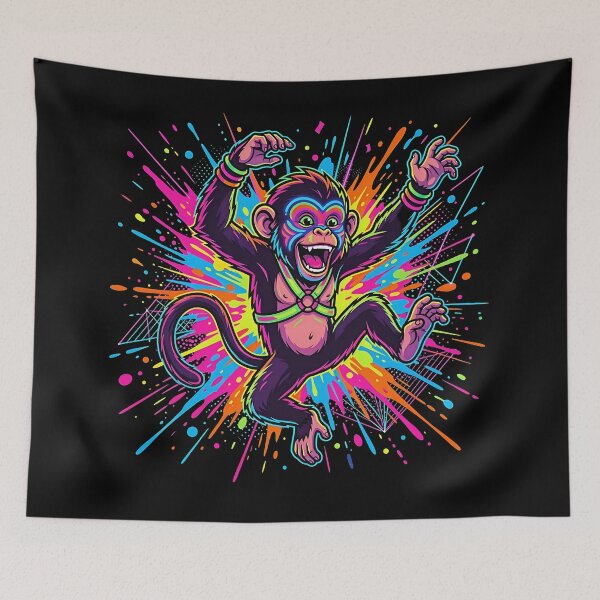 Item preview, Crazy Party Monkey – Neon Chaos Mode designed and sold by RH Design Lab.