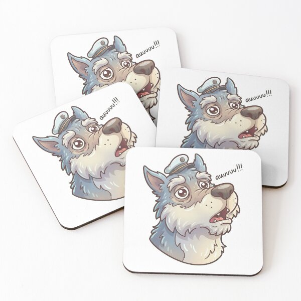 Item preview,  Funny Howling Wolf Mascot – Cute Cartoon Auuu Design Sticker designed and sold by Dospart.