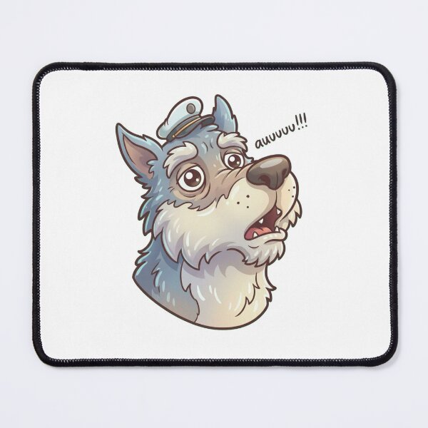 Item preview, Funny Howling Wolf Mascot – Cute Cartoon Auuu Design Sticker designed and sold by Dospart.