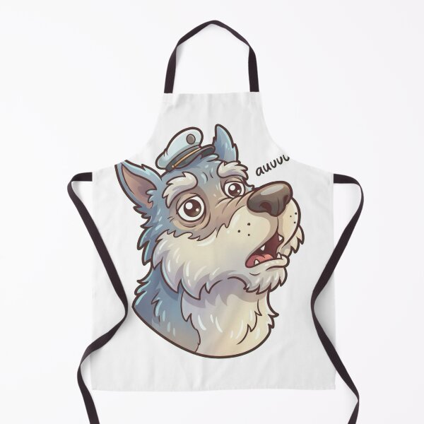 Item preview, Funny Howling Wolf Mascot – Cute Cartoon Auuu Design Sticker designed and sold by Dospart.