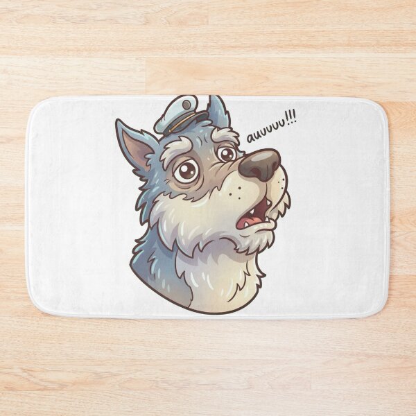 Item preview,  Funny Howling Wolf Mascot – Cute Cartoon Auuu Design Sticker designed and sold by Dospart.