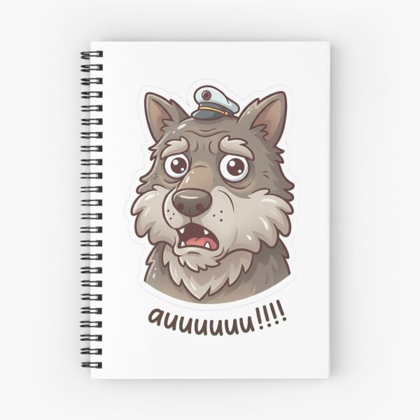 Item preview,   Funny Howling Wolf Mascot – Cute Cartoon Auuu Design Sticker designed and sold by Dospart.