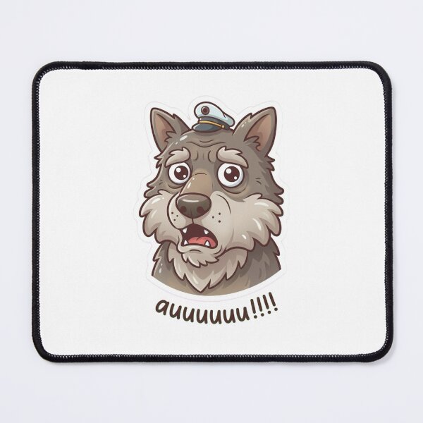 Item preview, Funny Howling Wolf Mascot – Cute Cartoon Auuu Design Sticker designed and sold by Dospart.