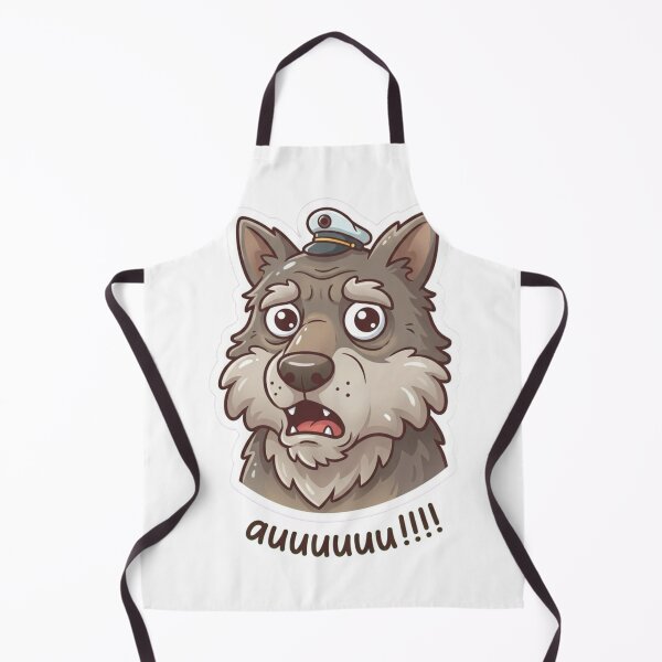 Item preview, Funny Howling Wolf Mascot – Cute Cartoon Auuu Design Sticker designed and sold by Dospart.