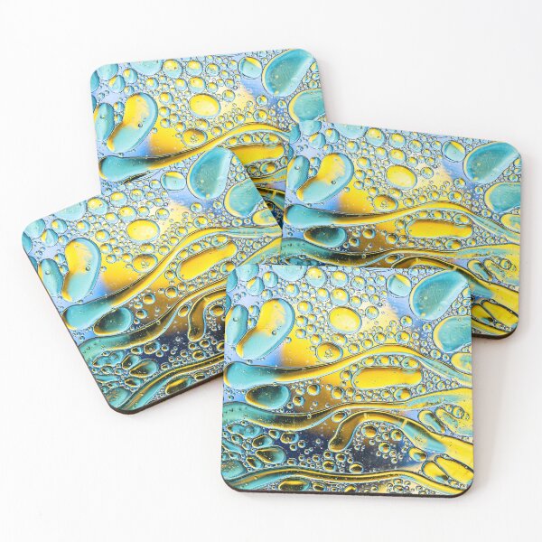 Item preview, Golden Oil Bubbles on Deep Blue Liquid Abstract designed and sold by MartinAlex66554.