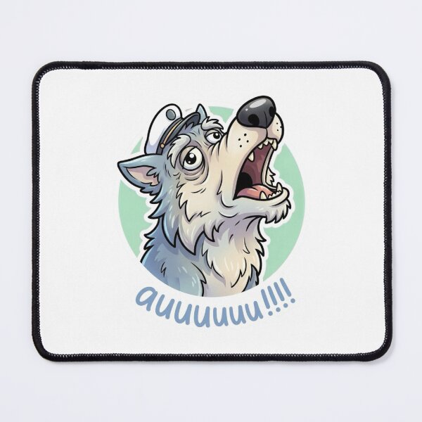 Item preview, Funny Howling Wolf Mascot – Cute Cartoon Auuu Design Sticker designed and sold by Dospart.