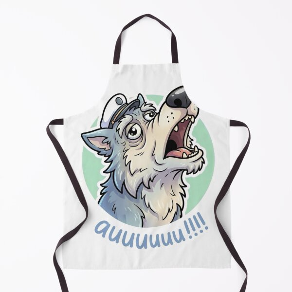 Item preview, Funny Howling Wolf Mascot – Cute Cartoon Auuu Design Sticker designed and sold by Dospart.