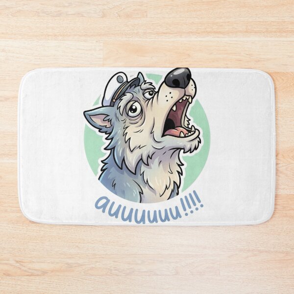 Item preview, Funny Howling Wolf Mascot – Cute Cartoon Auuu Design Sticker designed and sold by Dospart.