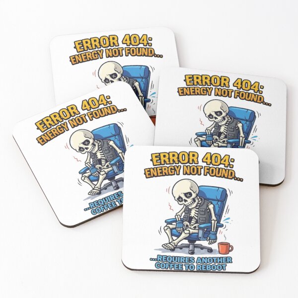 Item preview, Skeleton Error 404 - Energy Not Found Coffee Reboot designed and sold by NoriudaR.