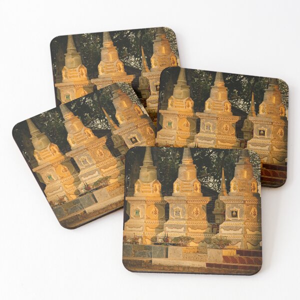 Item preview, Traditional golden stupas in a Laotian temple designed and sold by franck380.