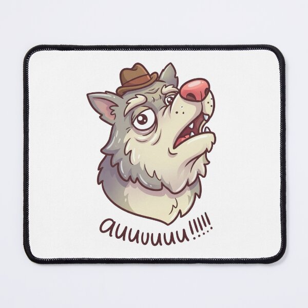 Item preview, Funny Howling Wolf Mascot – Cute Cartoon Auuu Design Sticker designed and sold by Dospart.