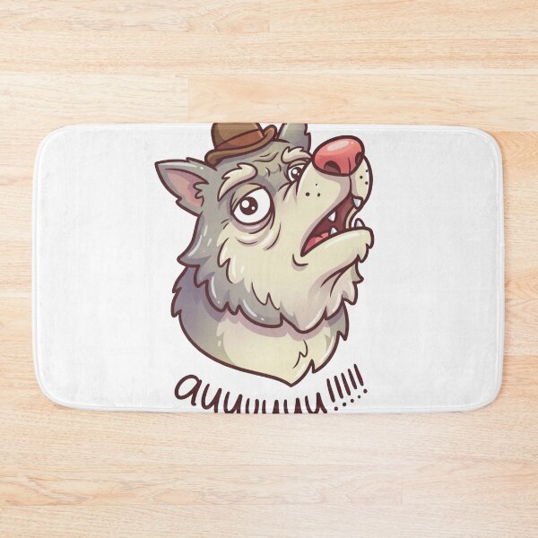 Item preview, Funny Howling Wolf Mascot – Cute Cartoon Auuu Design Sticker designed and sold by Dospart.