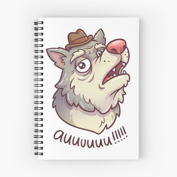 Item preview, Funny Howling Wolf Mascot – Cute Cartoon Auuu Design Sticker designed and sold by Dospart.