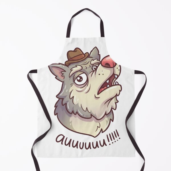 Item preview, Funny Howling Wolf Mascot – Cute Cartoon Auuu Design Sticker designed and sold by Dospart.
