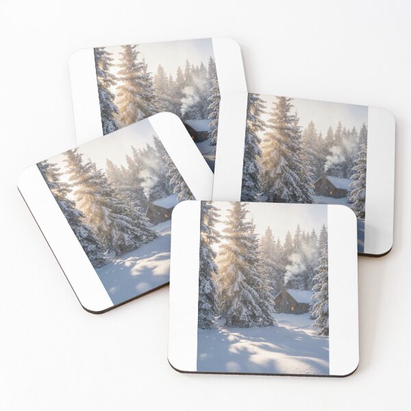 Item preview, Winter scene with a log cabin designed and sold by carlsmart1.