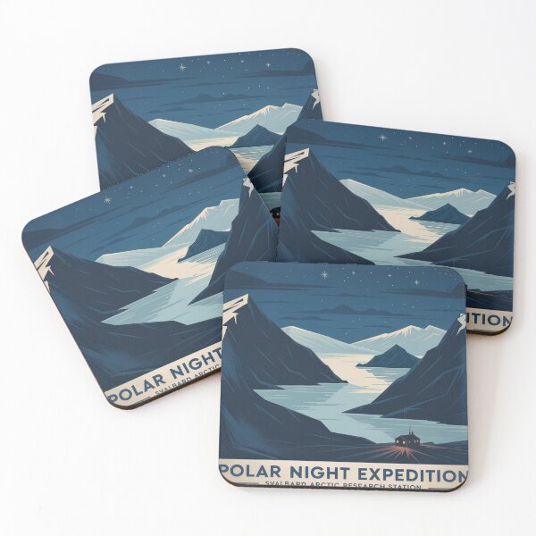 Item preview, Polar Night Expedition Poster – Retro Arctic Svalbard Travel Wall Art designed and sold by Tamas Das.