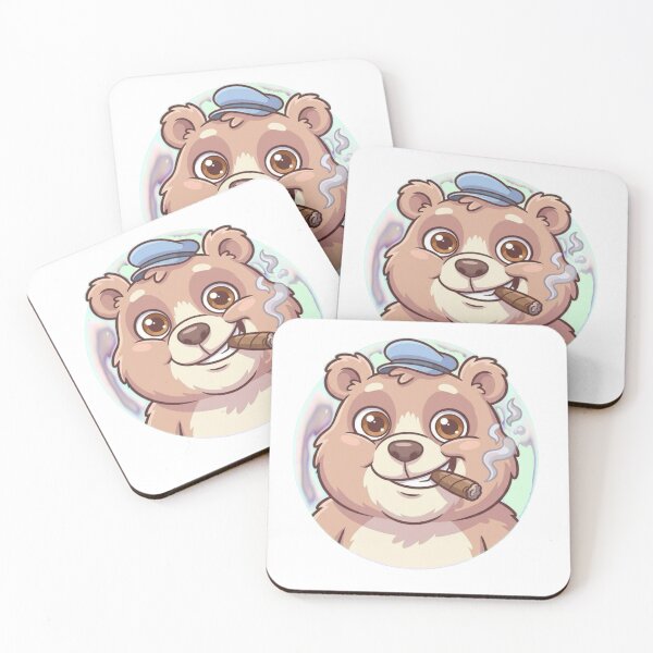 Item preview, Cute Panda Mascot Smoking Cigar – Funny Cartoon Animal Sticker designed and sold by Dospart.