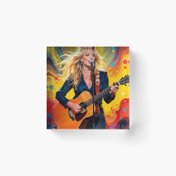 Item preview, Radiant Songstress With Guitar In Vivid Painted Swirls designed and sold by ArtaFutura.